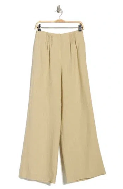 Twp Mini Pleated Linen Pants In Nude