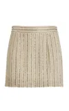 Twp Minnie Embellished Mini Skirt In Off-white