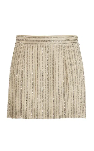 Twp Minnie Embellished Mini Skirt In Off-white