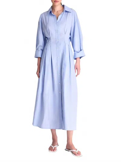 Twp Mm Pleated Dress In Oxford Blue