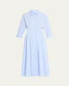 Twp Mm Pleated Maxi Shirtdress In Oxford Blue