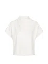 Twp Draped Satin Blouse In White