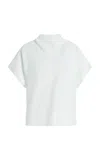 Twp Draped Satin Blouse In White