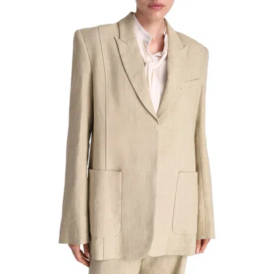 Twp Morgans Oversize Linen Blazer In Safari
