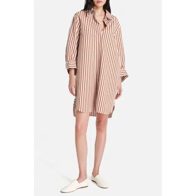 Twp Morning After Oversize Stripe Long Sleeve Cotton Shirtdress In Multi