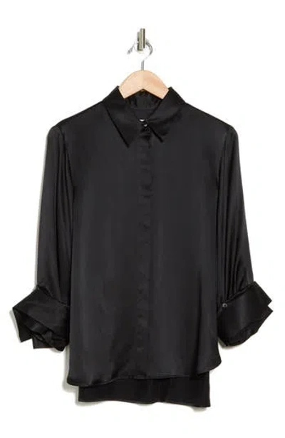 Twp Morning After Silk Button-up Shirt In Black