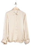 Twp Morning After Silk Button-up Shirt In Champagne