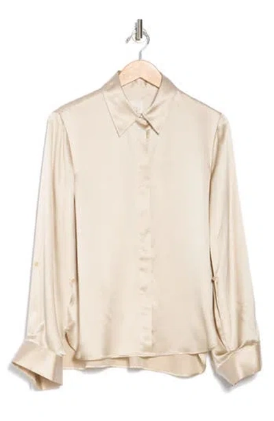 Twp Morning After Silk Button-up Shirt In Champagne