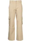 Twp Multi-pocket Straight Trousers In Neutrals
