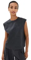 Twp Oversize Muscle Tee In Charcoal In Gray