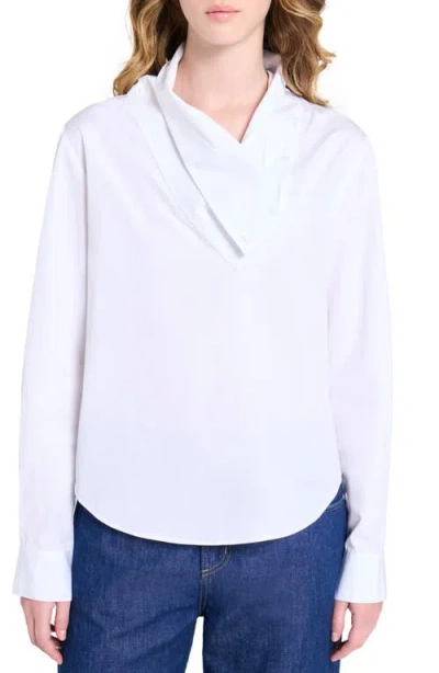 Twp My Maria Drape Neck Pullover Shirt In White