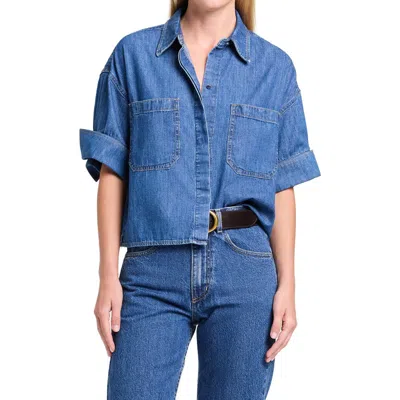 Twp My Newest Mistake Denim Button-up Shirt In Blue