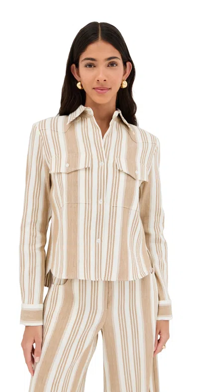 Twp New Carter Top White/khaki
