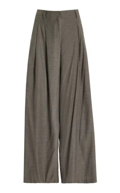 Twp New Didi Mid-rise Wide-leg Pants In Taupe