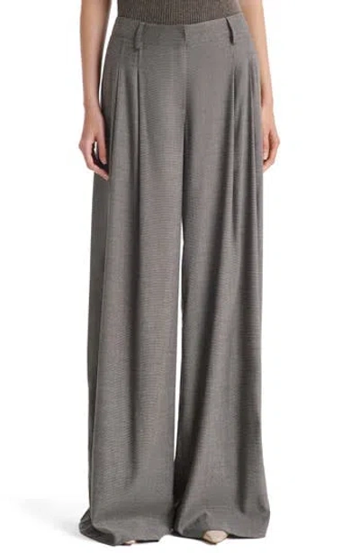 Twp New Didi Pleat Wool Blend Wide Leg Pants In Brown