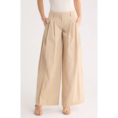 Twp New Didi Pleated Front Wide Leg Pants In Nude
