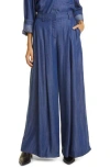 Twp New Didi Wide-leg Chambray Pants In Indigo