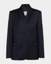 Twp Womens Midnight New Dinner Single-breasted Wool Jacket In Blue