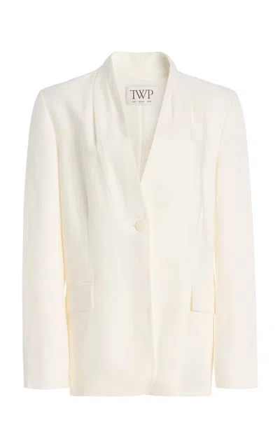 Twp New Dinner Linen Blazer In White