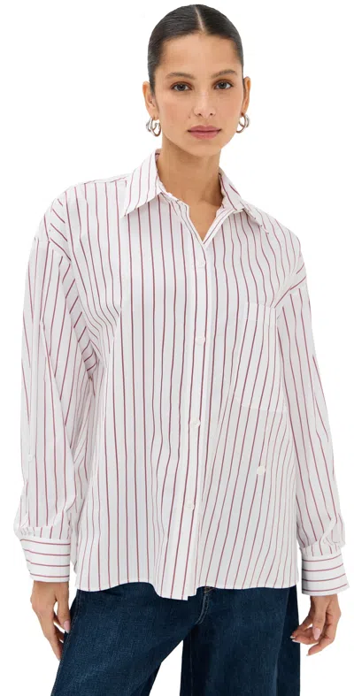Twp New Earl Button Down White/red