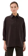 Twp Next Morning Oversized Cotton-poplin Shirt In Brown