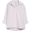 Twp New Earl Stripe Cotton Button-up Shirt In Red/white