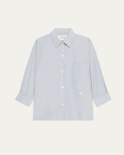 Twp New Earl Striped Button-front Shirt In Blue