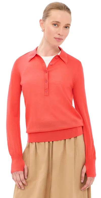 Twp New Henley Cashmere Sweater Bitter Red In Orange