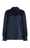 Twp New Joey Silk-blend Shirt In Blue