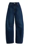 Twp New Mid-rise Barrel-leg Jeans In Dark Wash