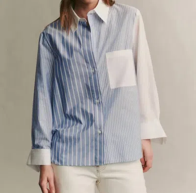 Twp New Morning After Blouse In Indigo/white In Multi
