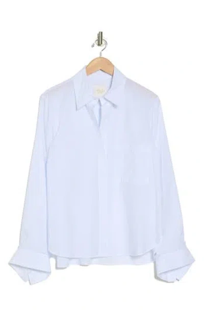 Twp New Morning After Button Down Shirt In White/french Blue