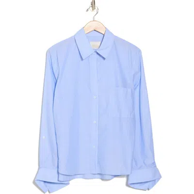 Twp New Morning After Cotton Button-up Shirt In Blue