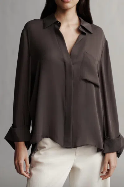 Twp New Morning After Shirt In Chocolate Torte In Brown