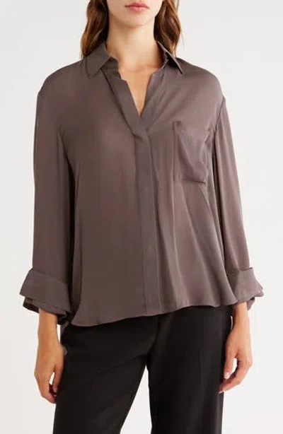 Twp New Morning After Silk Button-up Shirt In Brown