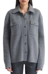 Twp New Theo Cashmere Shirt Jacket In Medium Heather Grey