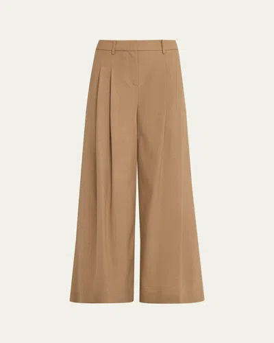Twp Next Didi Stretch Wool Wide-leg Trousers In Brown