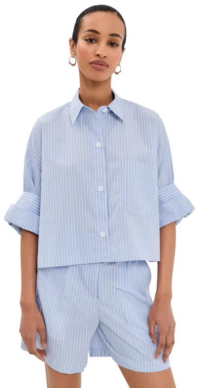 TWP NEXT EX BUTTON DOWN SHIRT BLUE HAVEN/WHITE