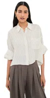Twp Next Ex Button Down Shirt Ivory / Blue In Ivory / Blue