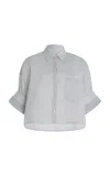 Twp Next Ex Cotton-silk Shirt In Light Grey