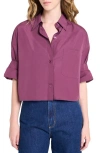Twp Next Ex Crop Cotton Button-up Shirt In Purple
