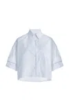 Twp Next Ex Crop Button-up Shirt In Blue