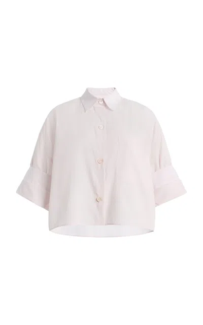 Twp Next Ex Cropped Cotton Shirt In Light Pink