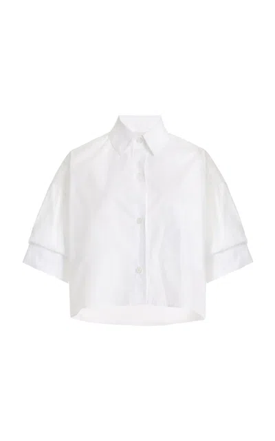 Twp Next Ex Cropped Cotton Shirt In White