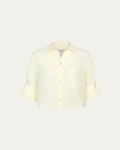 Twp Next Ex Cropped Shirt In Glass Green
