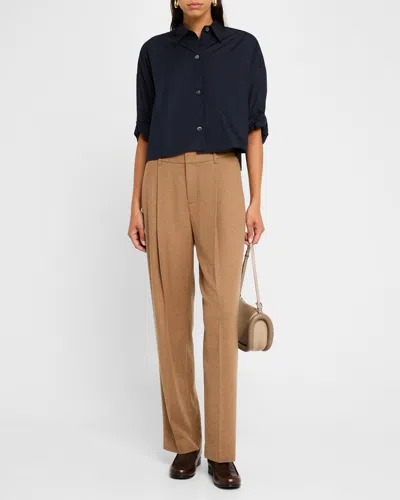 Twp Next Ex Cropped Shirt In Superfine Cotton In Blue