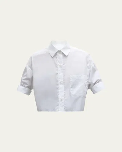 Twp Next Ex Cropped Shirt In Superfine Cotton In White