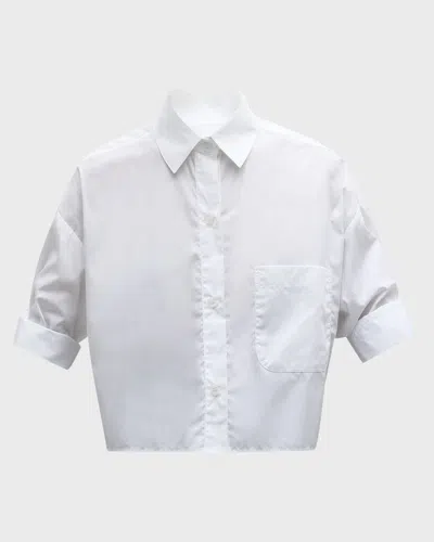Twp Next Ex Cropped Shirt In Superfine Cotton In White