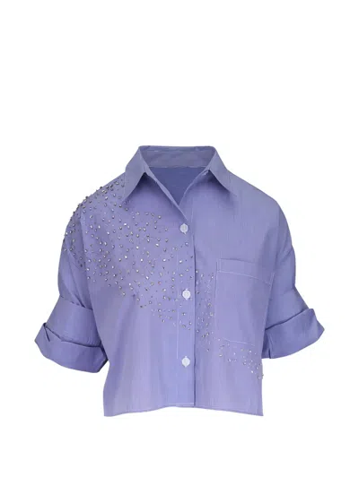 Twp Next Ex Crystal-embellished Shirt In Blue