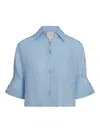 Twp Next Ex Linen Shirt In Blue